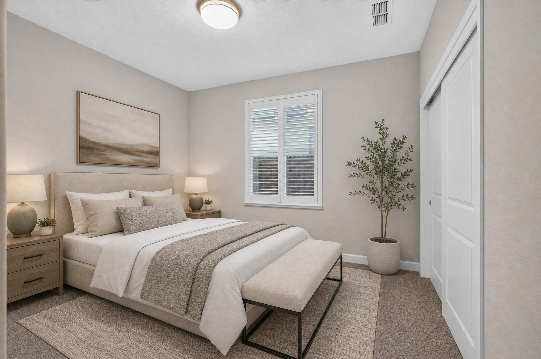 Virtually staged bedroom
