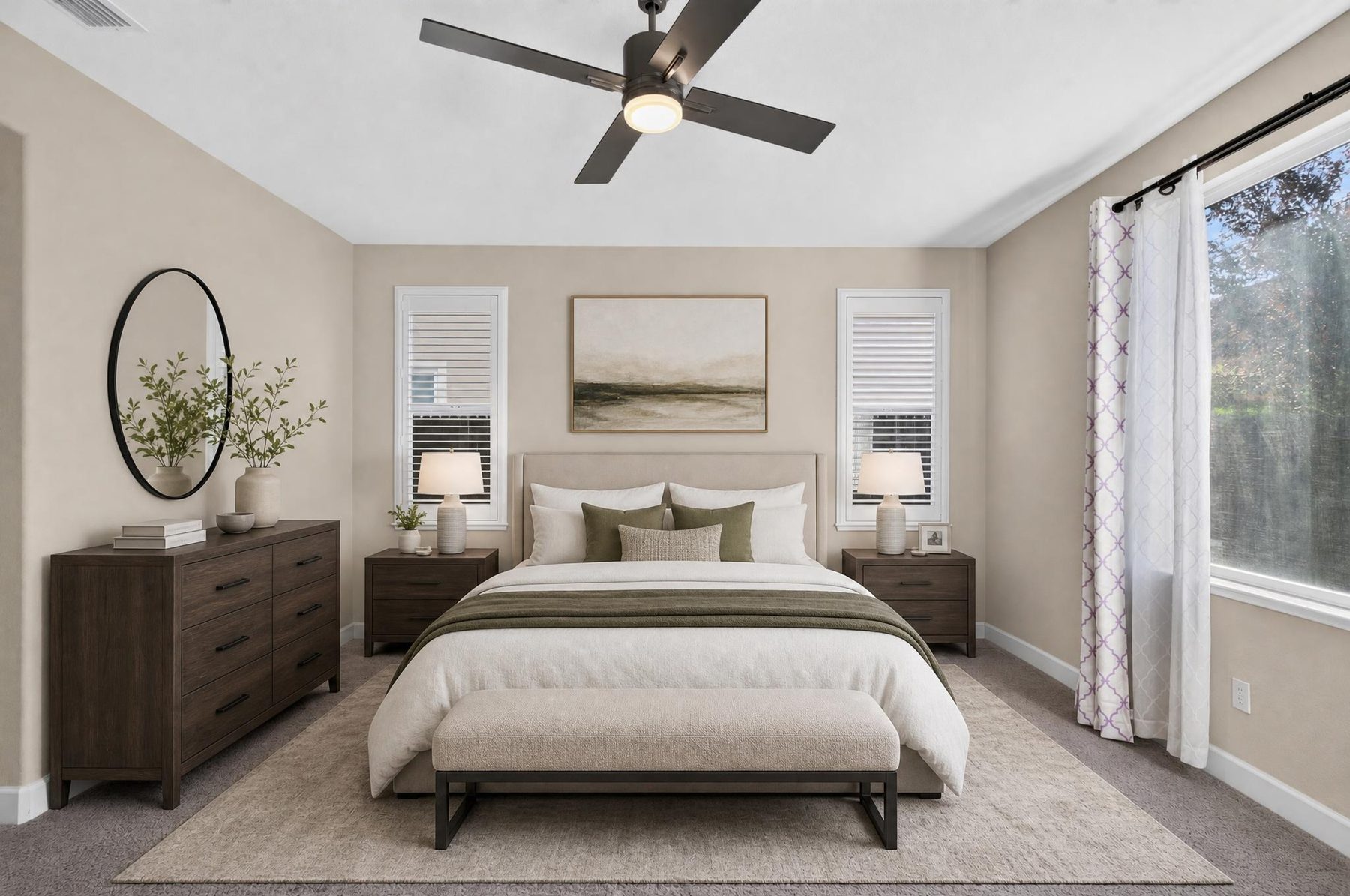 Virtually staged bedroom concept